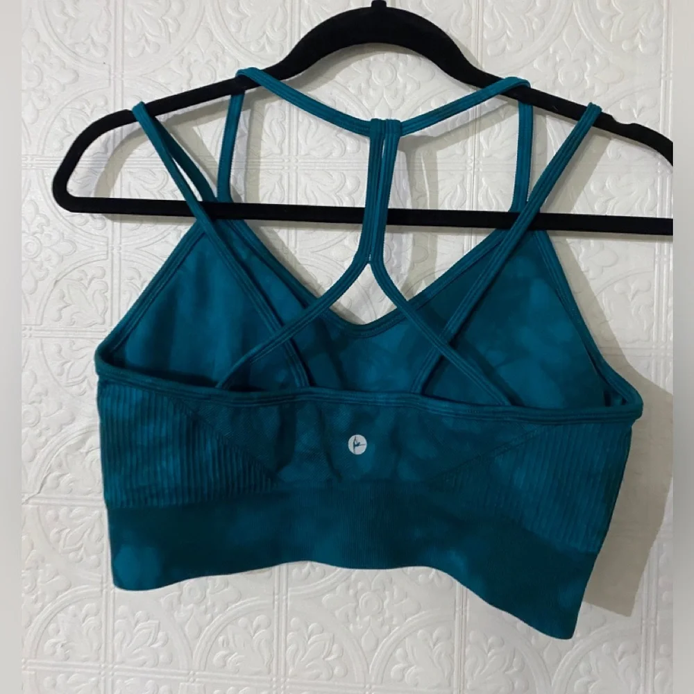 90 Degrees by Reflect | Padded Seamless sports bra| Teal | Size Large - Picture 2 of 3